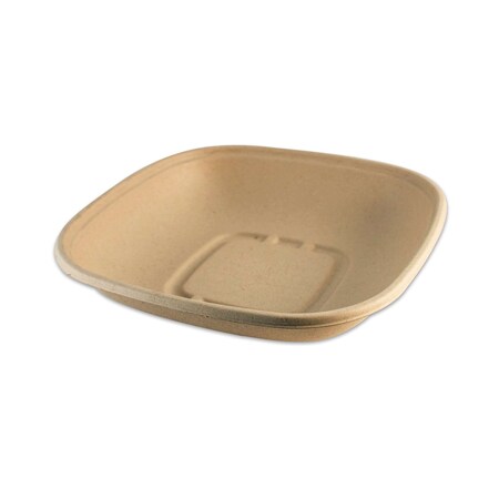 World Centric 24 oz. Unbleached Plant Fiber Compostable Square Bowl, PK400 BQ-SC-24